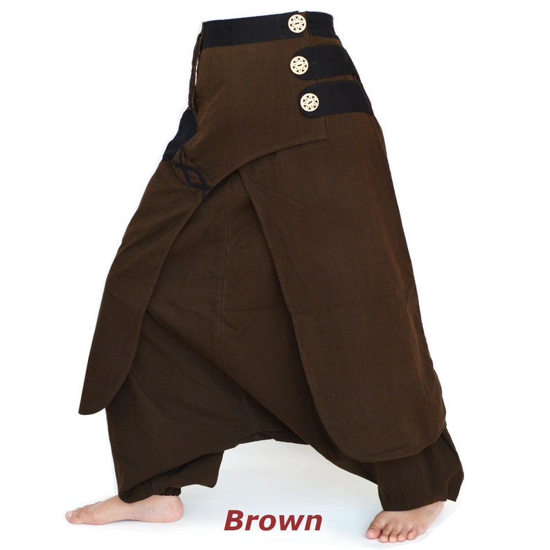 Harem pants men women Wide Leg Pants Boho Hippie Pants Aladdin Pants 9 colors Brown