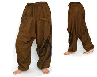Genie Pants Aladdin Pants Joggers Brown 