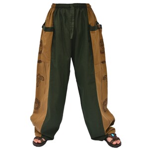 Harem pants Baggy Lounge Yoga Pants women men 2 pockets Green Brown