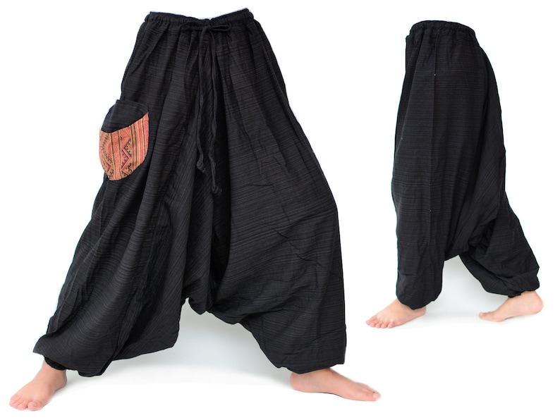 Black Harem pants women men Wide Leg Pants Boho Hippie Pants Aladdin Pants