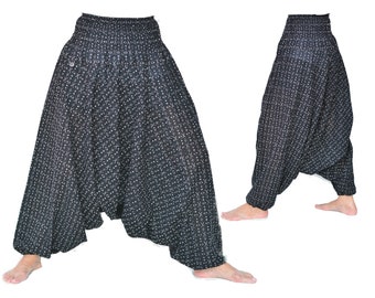 Haremshose Damen und Herren Aladinhose Schwarz aus 100% Baumwolle