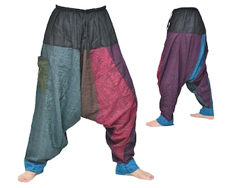 Harem pants for men and women in a deep wide cut, Aladdin Pants Boho Hippie Pants