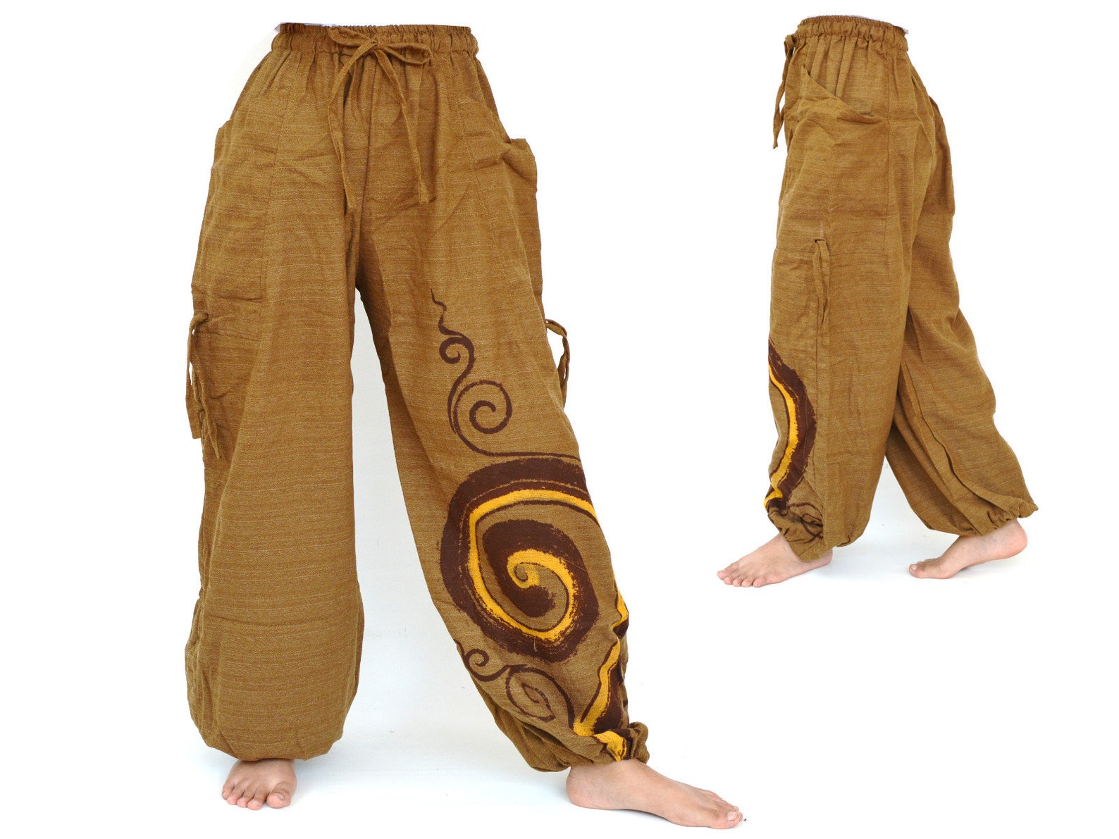 Harem Pants Women Men Genie Pants Aladdin Pants Adjustable Etsy