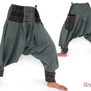 Pantalones Aladino, Pantalones samurai Gris