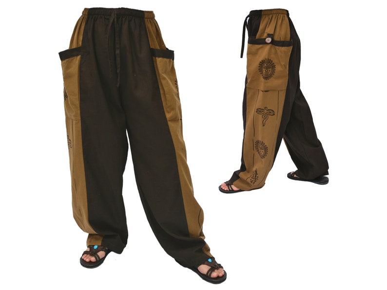 Harem pants Baggy Lounge Yoga Pants women men 2 pockets image 1