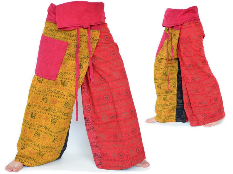 Thai Fishermen Pants men women plus size Thai Fisher Pants Wrap Pants Hippie Pants