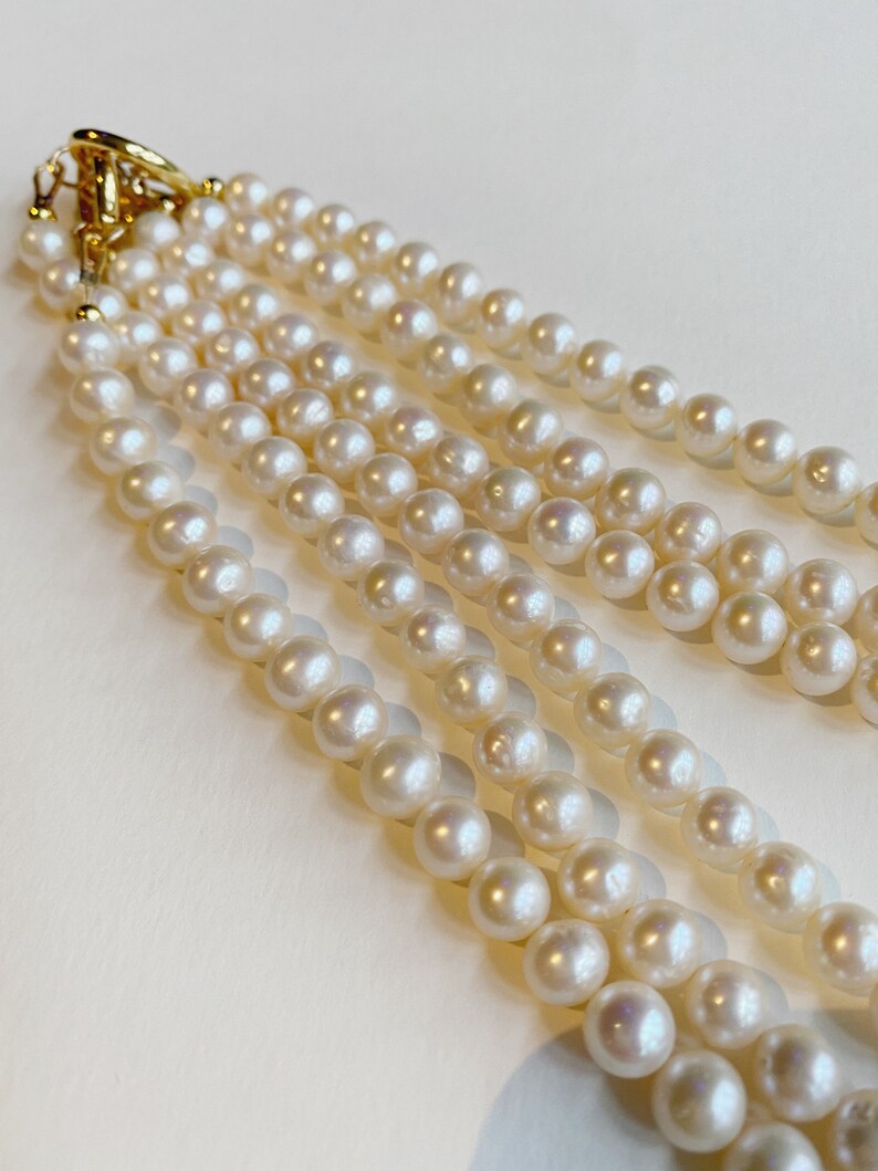 3 Strand Royal Replica Queen Elizabeth Iconic Pearl Necklace Etsy