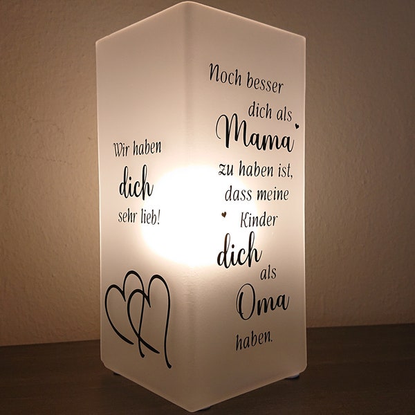 Lampe mit Spruch, individualisierbar, Geschenk für Eltern, Geschenk für Großeltern