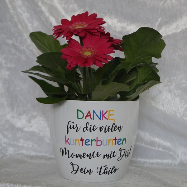 Blumentopf, Übertopf mit Spruch, Geschenk für Erzieherin, Abschiedsgeschenk Erzieherin