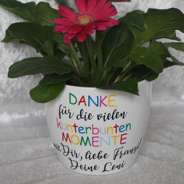 Blumentopf, Übertopf mit Spruch, Geschenk für Erzieherin, Abschiedsgeschenk Erzieherin