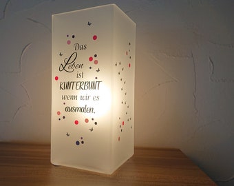 Lampe mit Spruch, individualisierbar