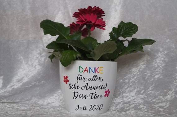 Blumentopf Übertopf mit Spruch Geschenk für Lehrer Geschenk Etsy