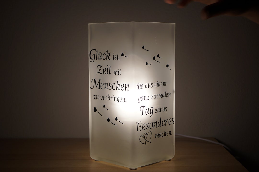 Lampe mit Spruch, individualisierbar Etsy.de