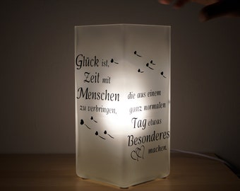 Lampe mit Spruch, individualisierbar