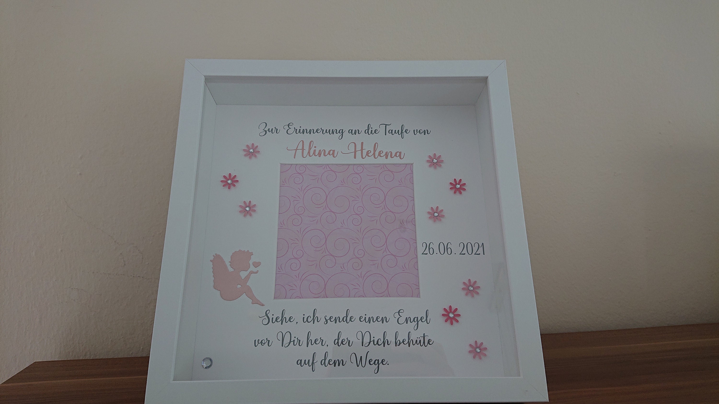Gift for baptism, birth, guardian angel, picture frame