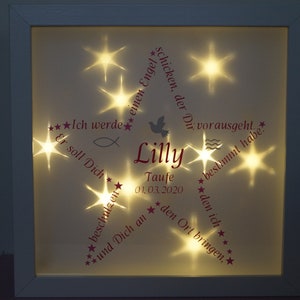 Illuminated picture frame personalized-baptism, birth, gift