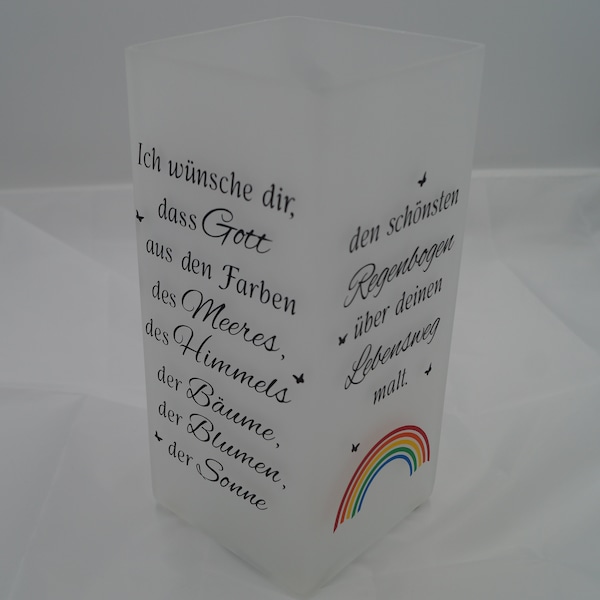 Lampe mit Spruch, individualisierbar, Kommuniongeschenk, Geschenk zur Kommunion