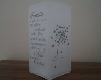 Lamp with saying, customizable, gift for parents, gift for friends