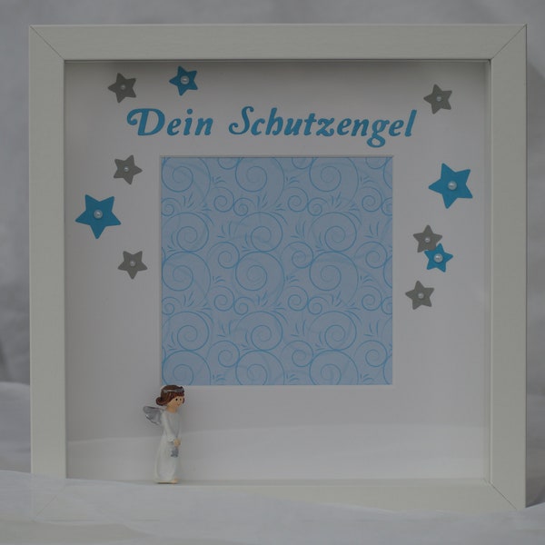 Geschenk zur Taufe, Geburt, Schutzengel, Bilderrahmen