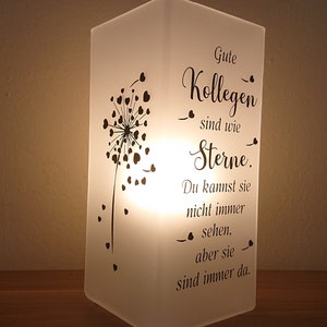 Lampe avec dicton, personnalisable, cadeau pour les collègues