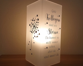 Lampe mit Spruch, individualisierbar, Geschenk für Kollegen