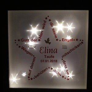 Illuminated picture frame personalized-baptism, birth, gift