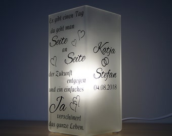 Lampe mit Spruch, individualisierbar, Hochzeitsgeschenk, Geschenk zur Hochzeit