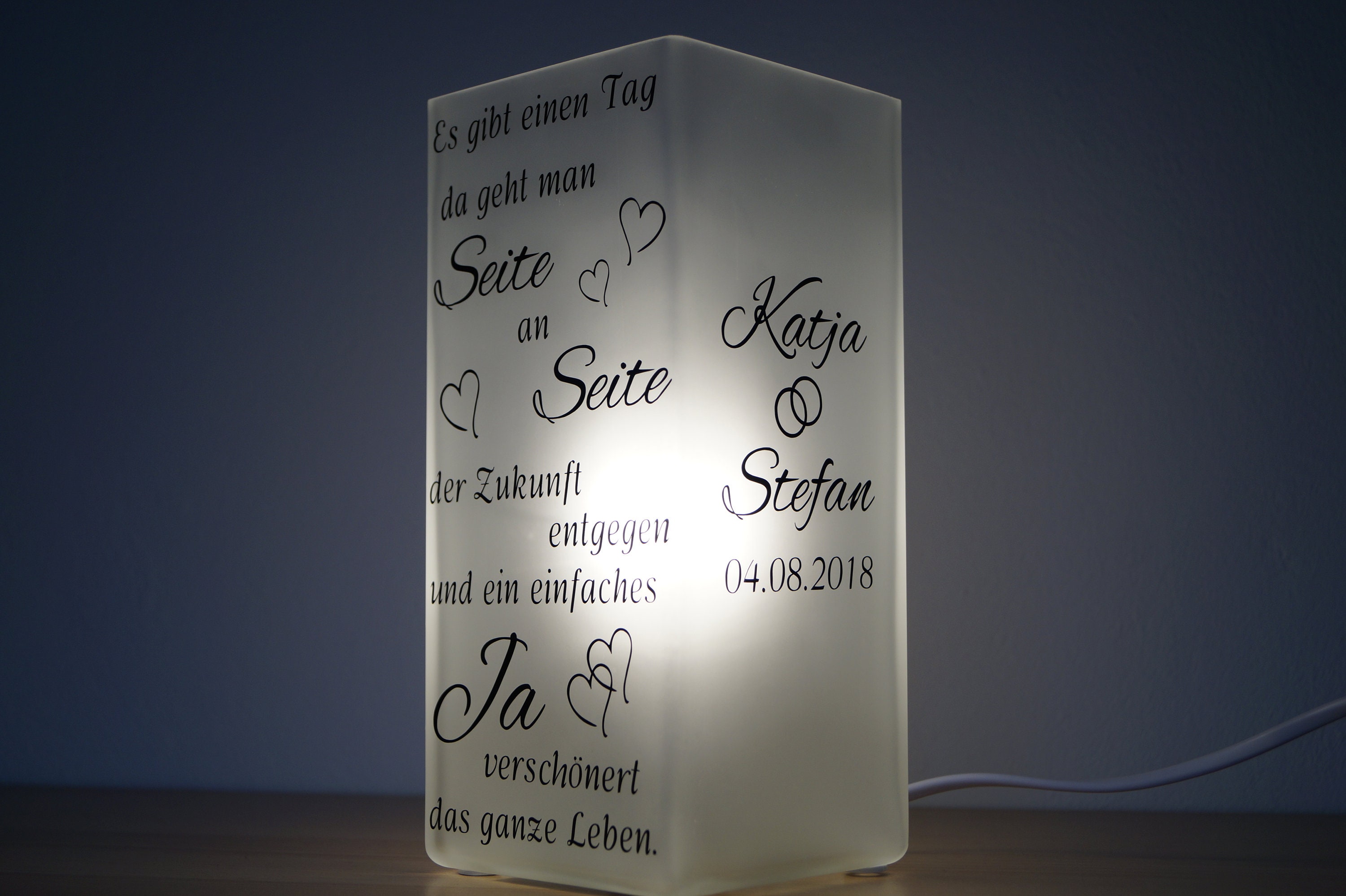Lampe mit Spruch individualisierbar Hochzeitsgeschenk Etsy