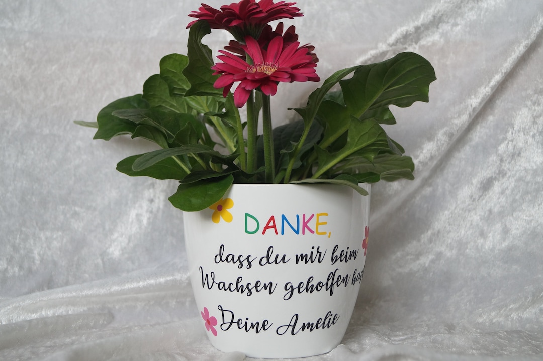 Blumentopf, Übertopf mit Spruch, Geschenk für Erzieherin