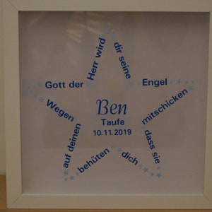Beleuchteter Bilderrahmen personalisiert - Taufe, Geburt, Geschenk