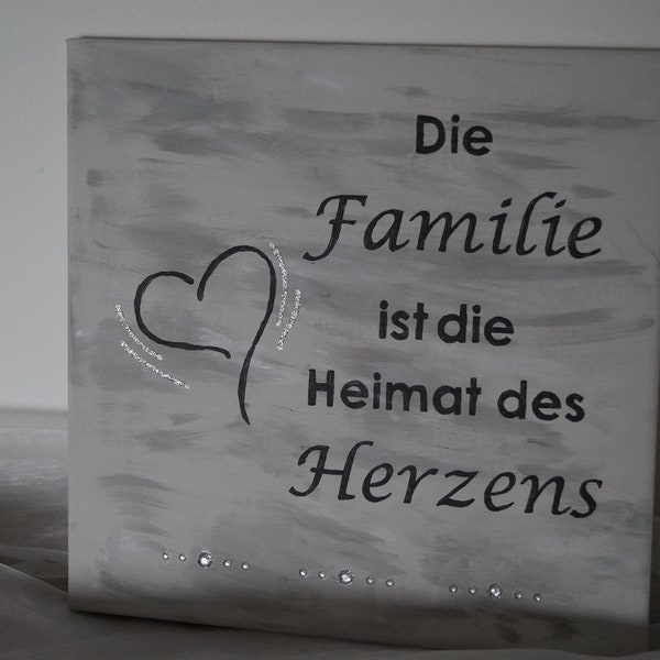 Keilrahmenbild mit Spruch "Heimat des Herzens"