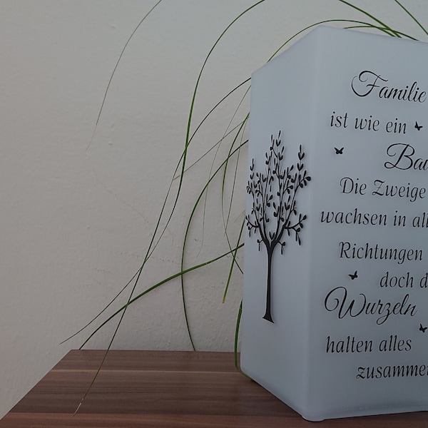 Lampe mit Spruch, individualisierbar, Geschenk für Eltern, Geschenk für Freunde