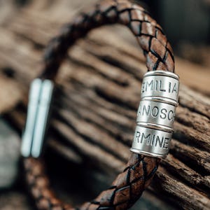 Armband mit Gravur für Herren - personalisiertes Lederarmband für den Mann - bestes Geschenk Vater