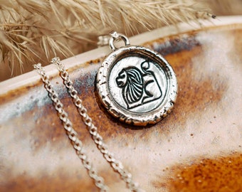 Zodiac necklace Leo in 925 real silver, zodiac necklace silver, zodiac necklace Leo, astrology jewelry horoscope gift
