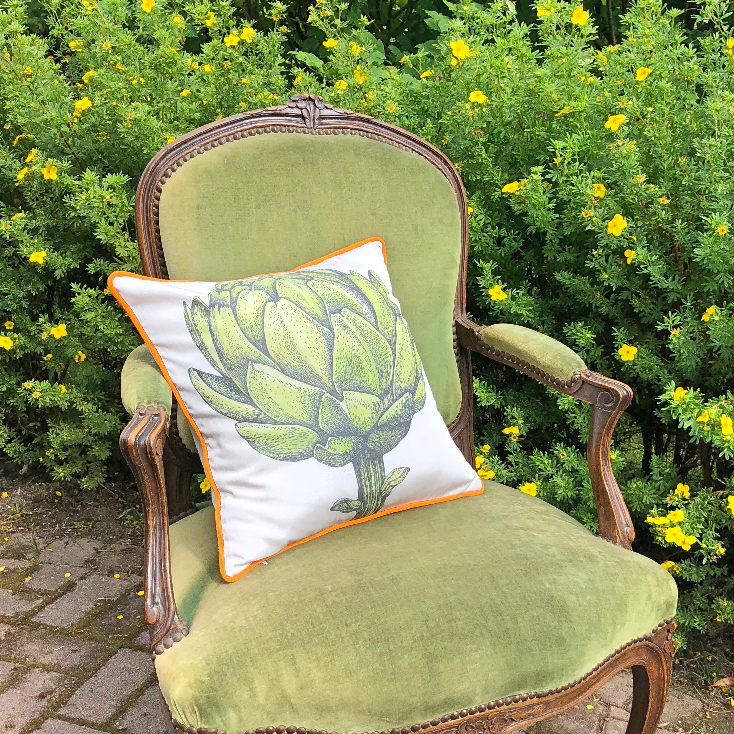 Botanical pillow cover artichoke throw pillows for couch Etsy