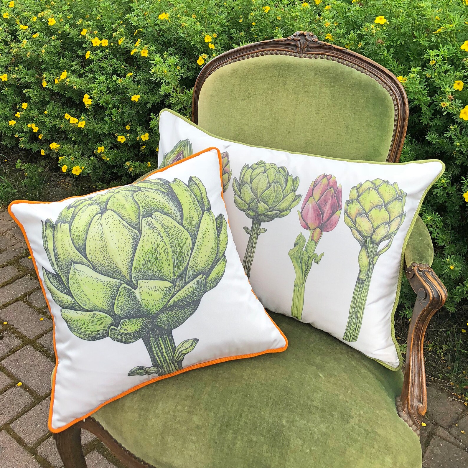 Botanical pillow cover artichoke throw pillows for couch Etsy