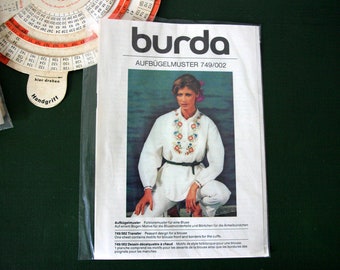 Vintage AUFBÜGELMUSTER  Burda, Tunika