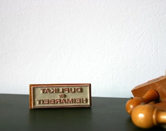 Vintage Stempel Holz DUPLIKAT FÜR HEIMARBEIT
