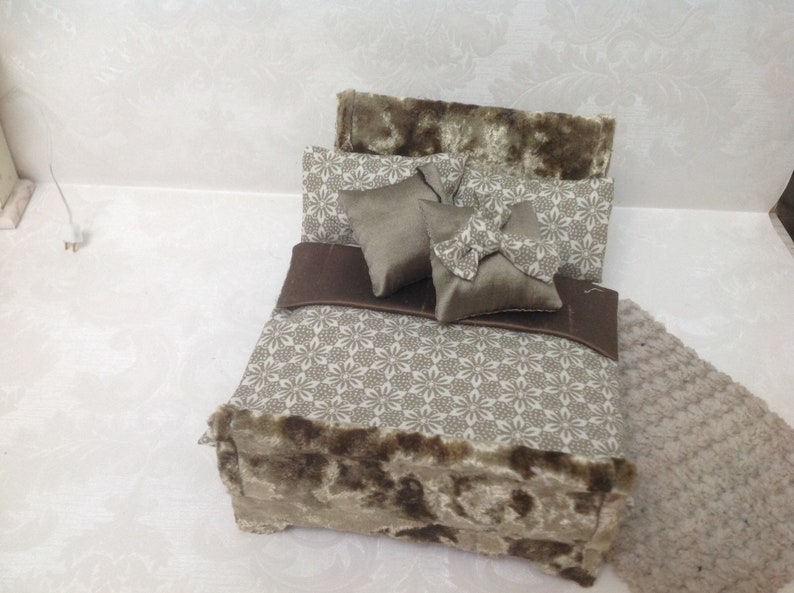 Fabric Covered Sleigh Bed With Complimentary Bedding Etsy