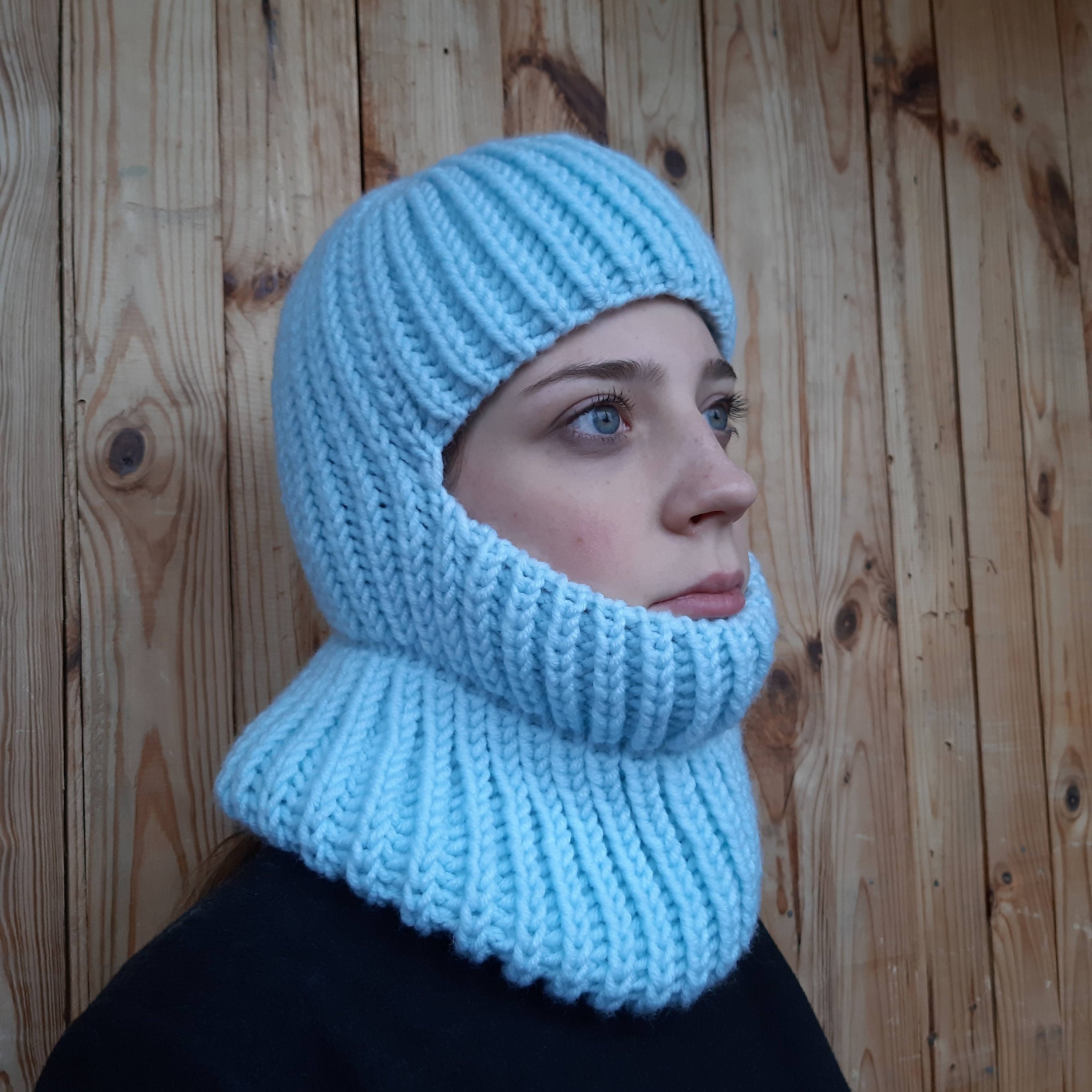 Blue Knitted Balaclava Ski Mask - Etsy Canada