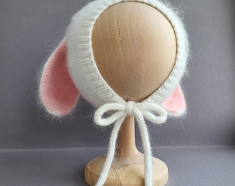 Cappello da coniglio, cappello da neonato fatto a mano, accessori per foto di neonati, vestito da coniglietto pasquale