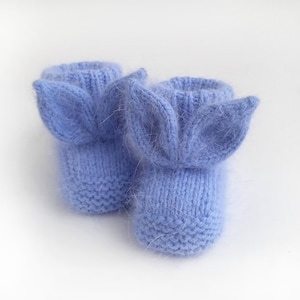 Baby Booties with Bunny Ears Wool Knitted Warm Baby Booties Gift For Newborn Baby Winter Socks