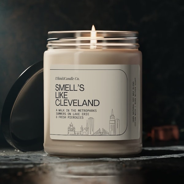 Cleveland Candle - Smell's Like Cleveland Ohio - Ohio Gift - Scented Soy Candle, 9oz