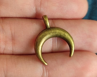 Bronze Lunula Pendant: Roman Jewelry Replica, Crescent Moon Charm