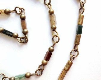 Agate Bead Bracelet Choker: Bronze Roman Style Jewelry