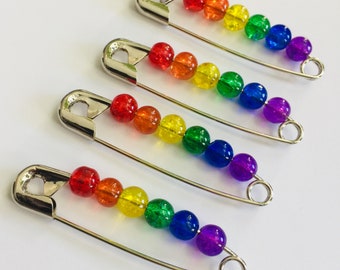 Rainbow LGBTQ Pride safety pin
