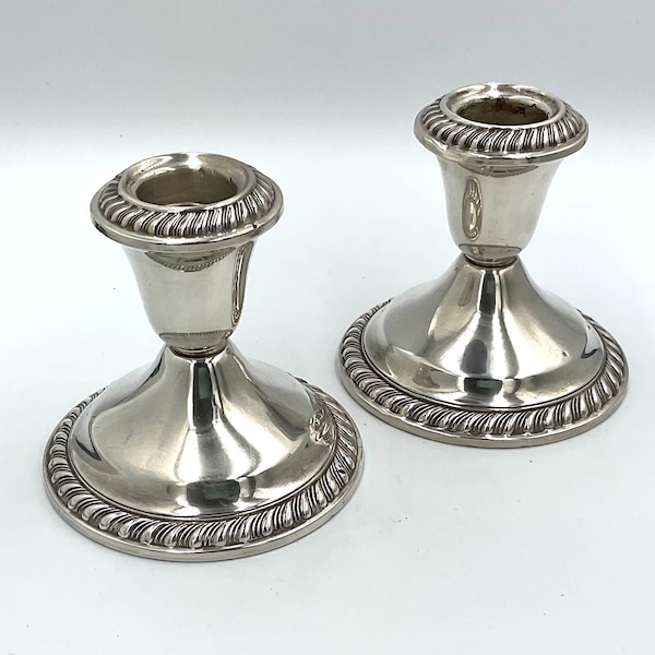 Sterling Silver Candlesticks: 3.5 Inches Tall