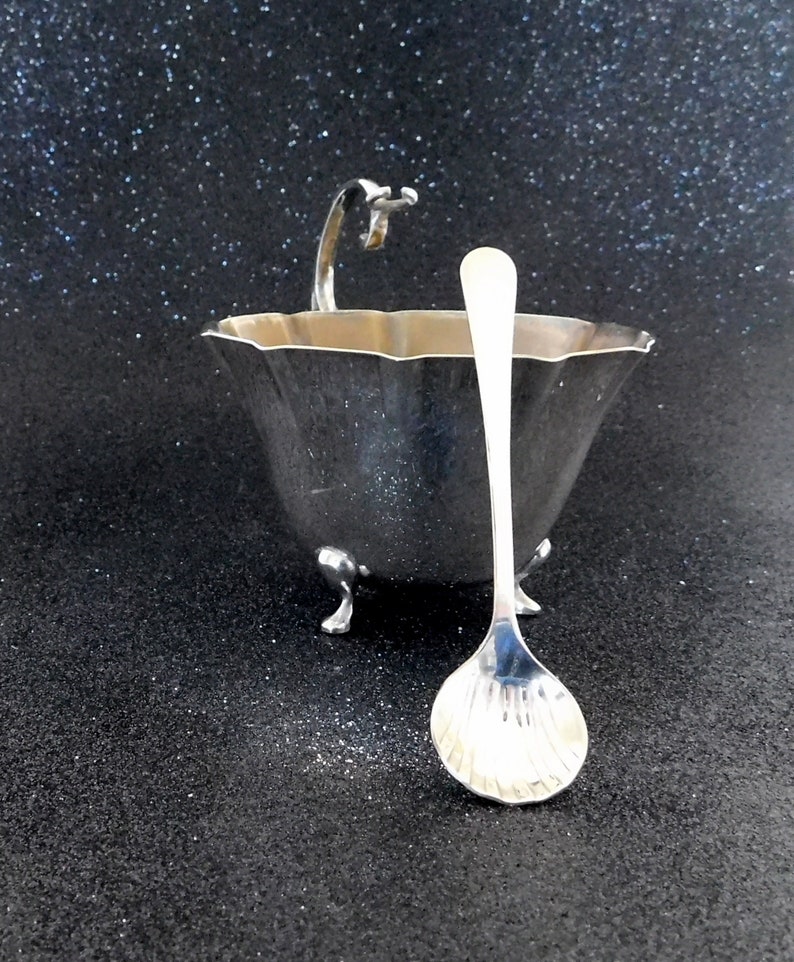 Vintage Silver Sugar Bowl and Hanging Scalloped Sugar Spoon/ Etsy