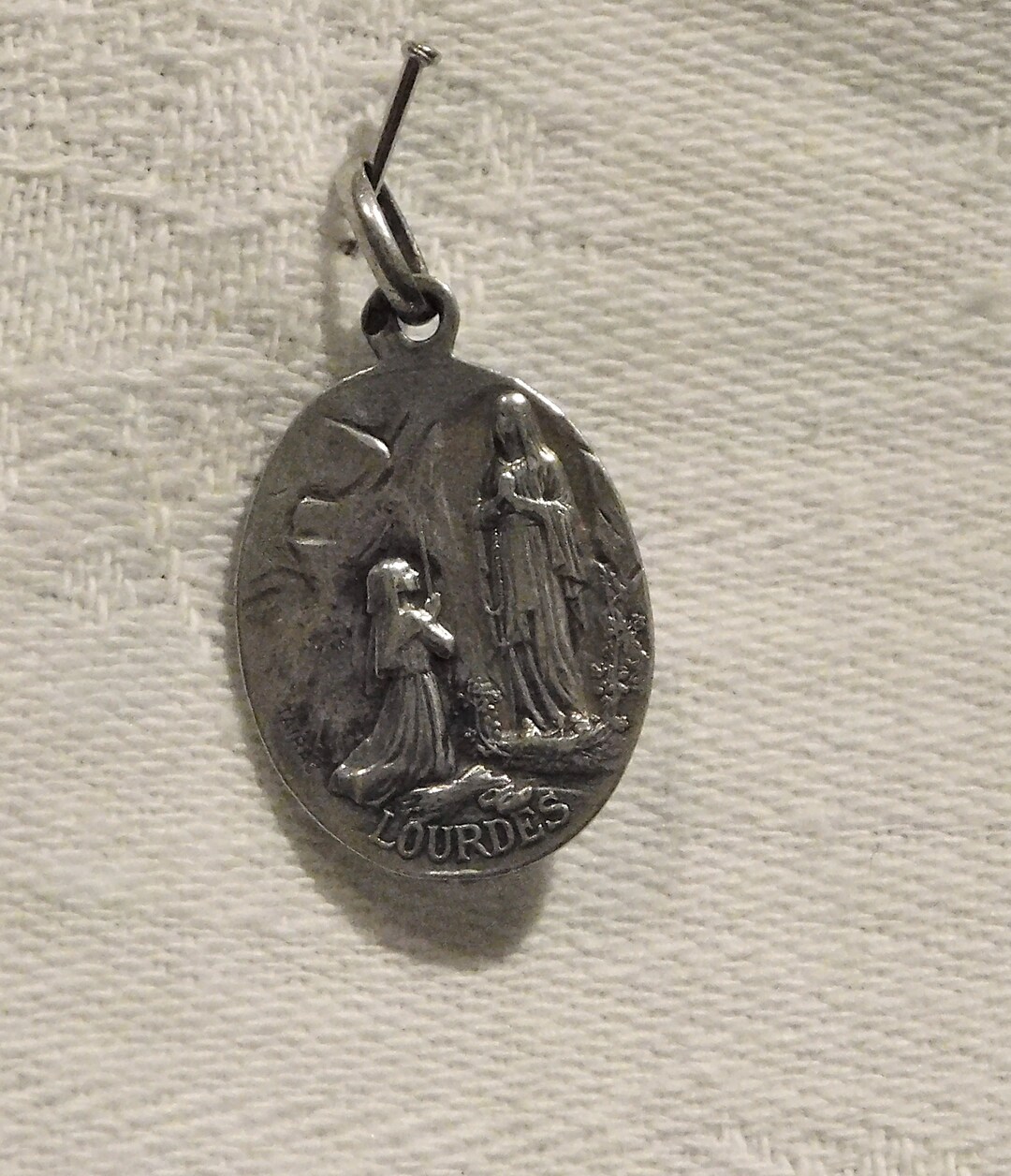 French Vintage Our Lady of Lourdes Medal, Blessed Virgin Mary,notre ...