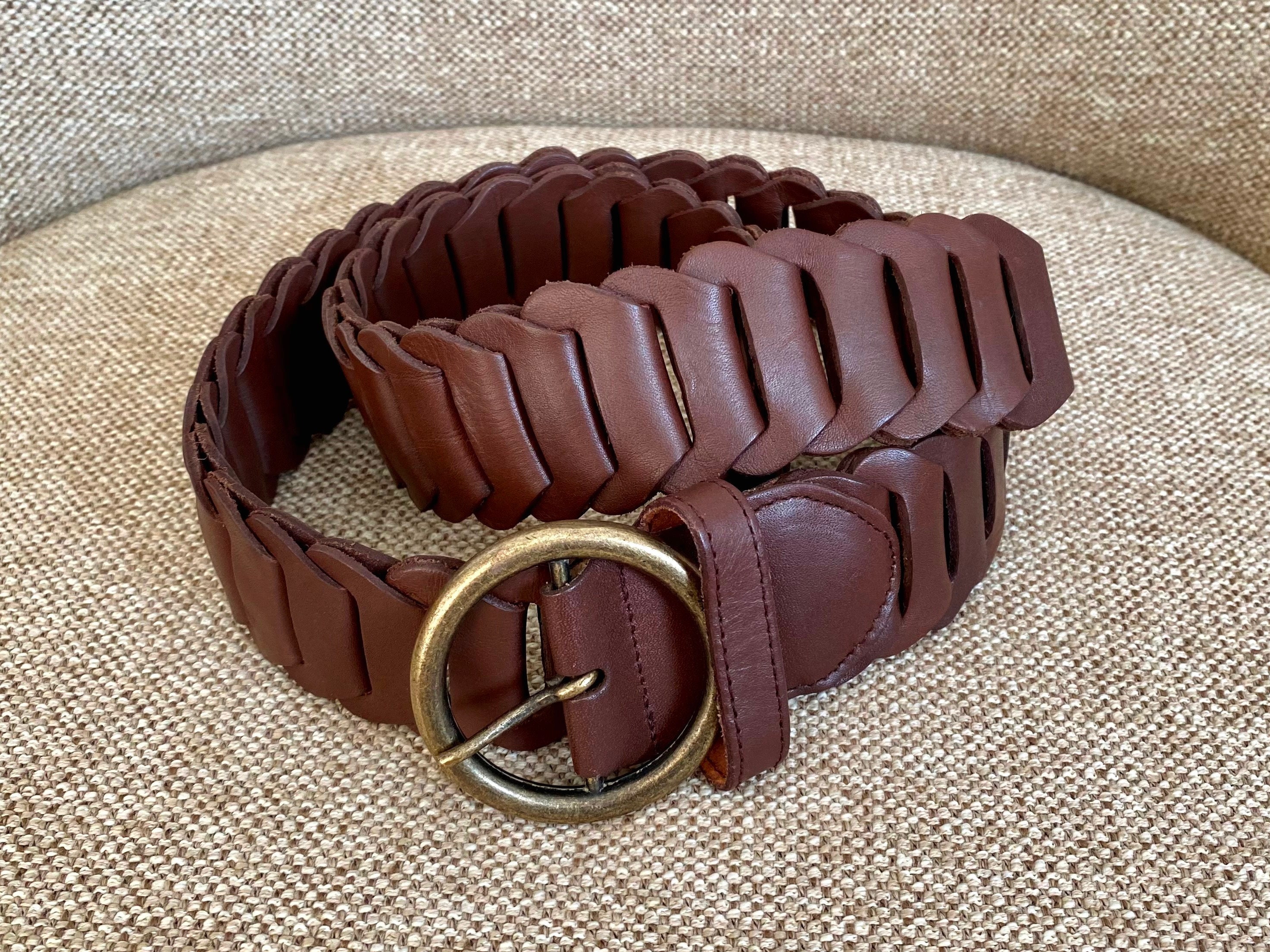 Women's Braided Leather Belt Claudia Stratter Etsy
